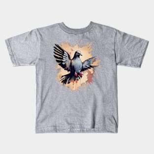 Urban Flight - Impressive Grunge Pigeon Flock Tee Kids T-Shirt